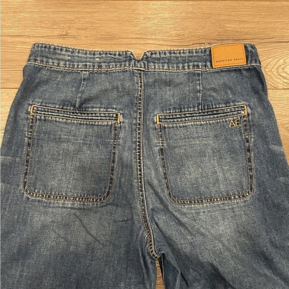 American Eagle Wide Leg High Rise with square pockets L26/ Size 4 - Picture 7 of 7